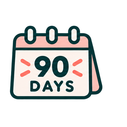 Soxlee 90-day fit guarantee calendar illustration
